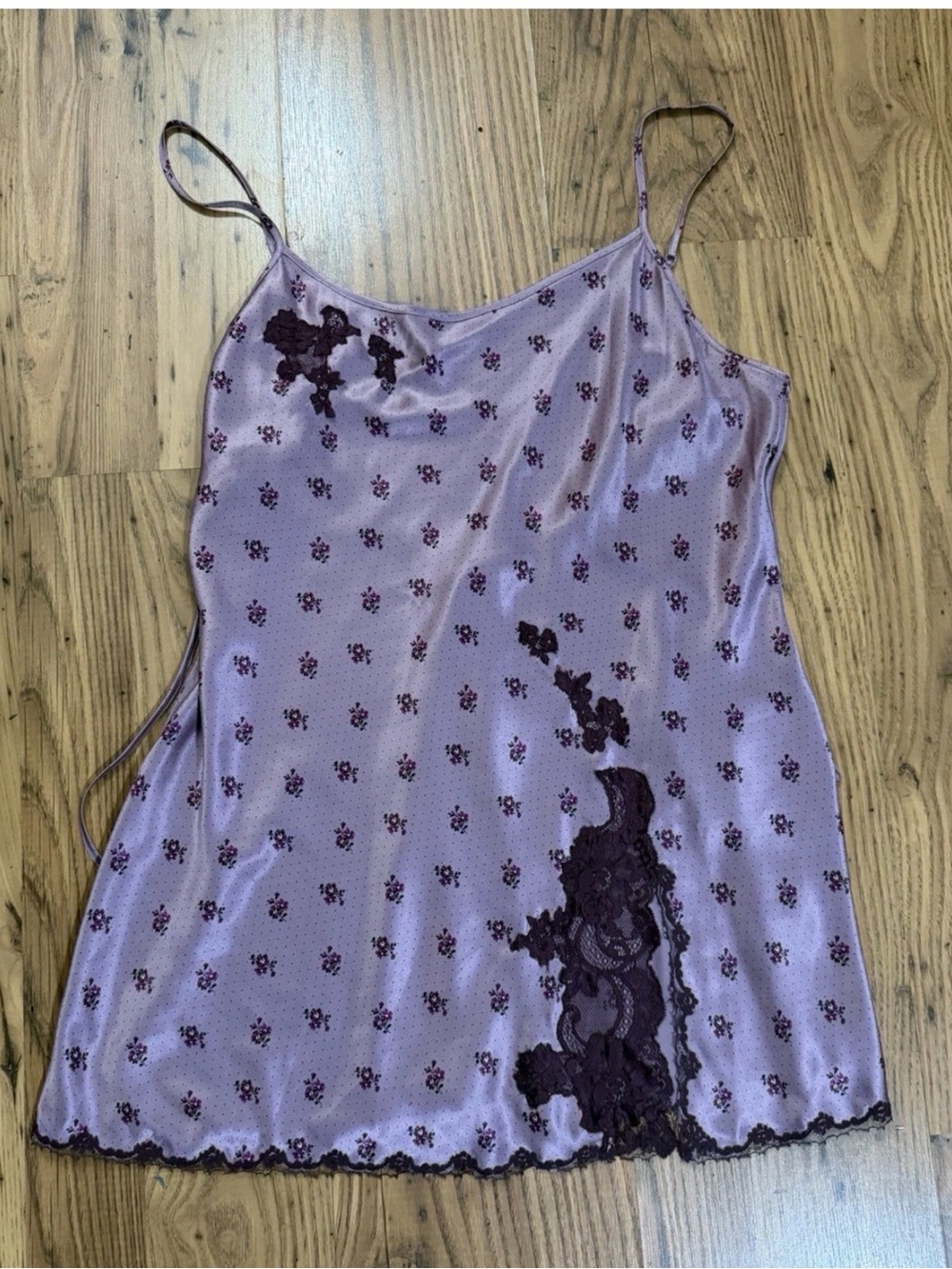Victoria's Secret Lilac Slip with Dark Plum Lace